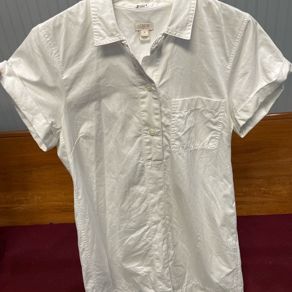 J. Crew White Shirt Dress